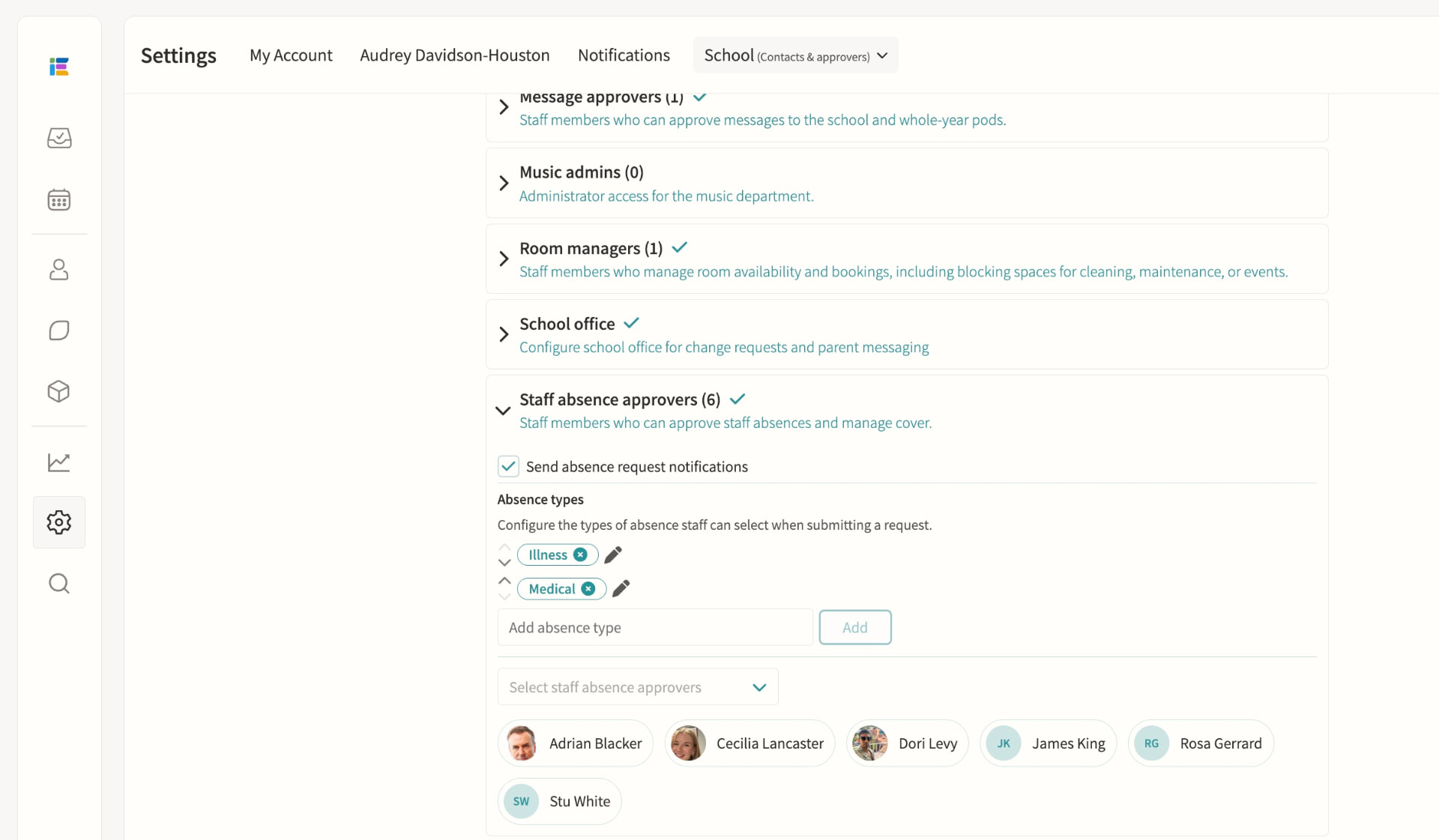 Staff absence & leave screenshot
