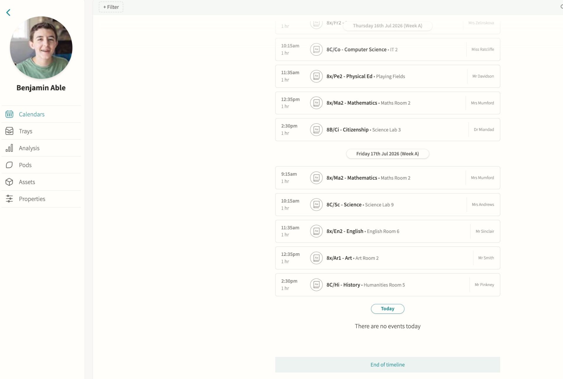 Parent app / portal screenshot