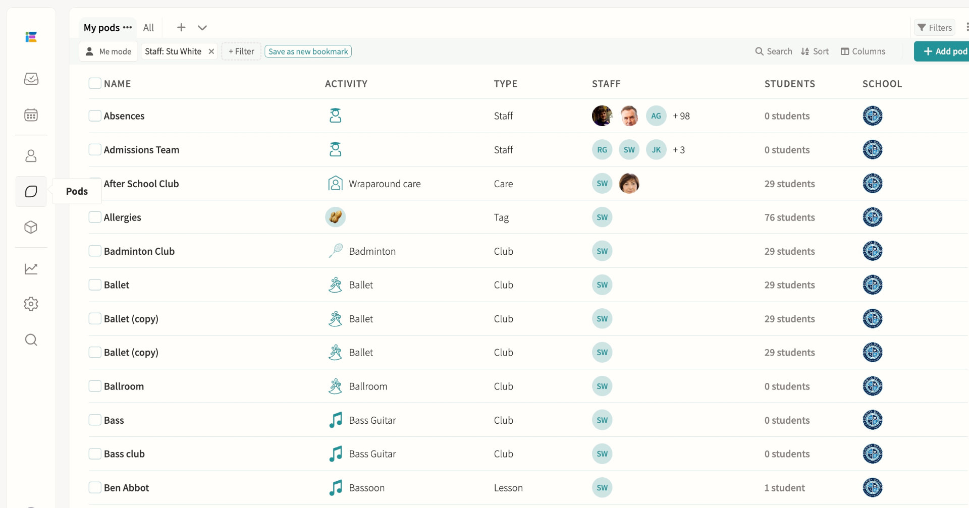 Pods screenshot