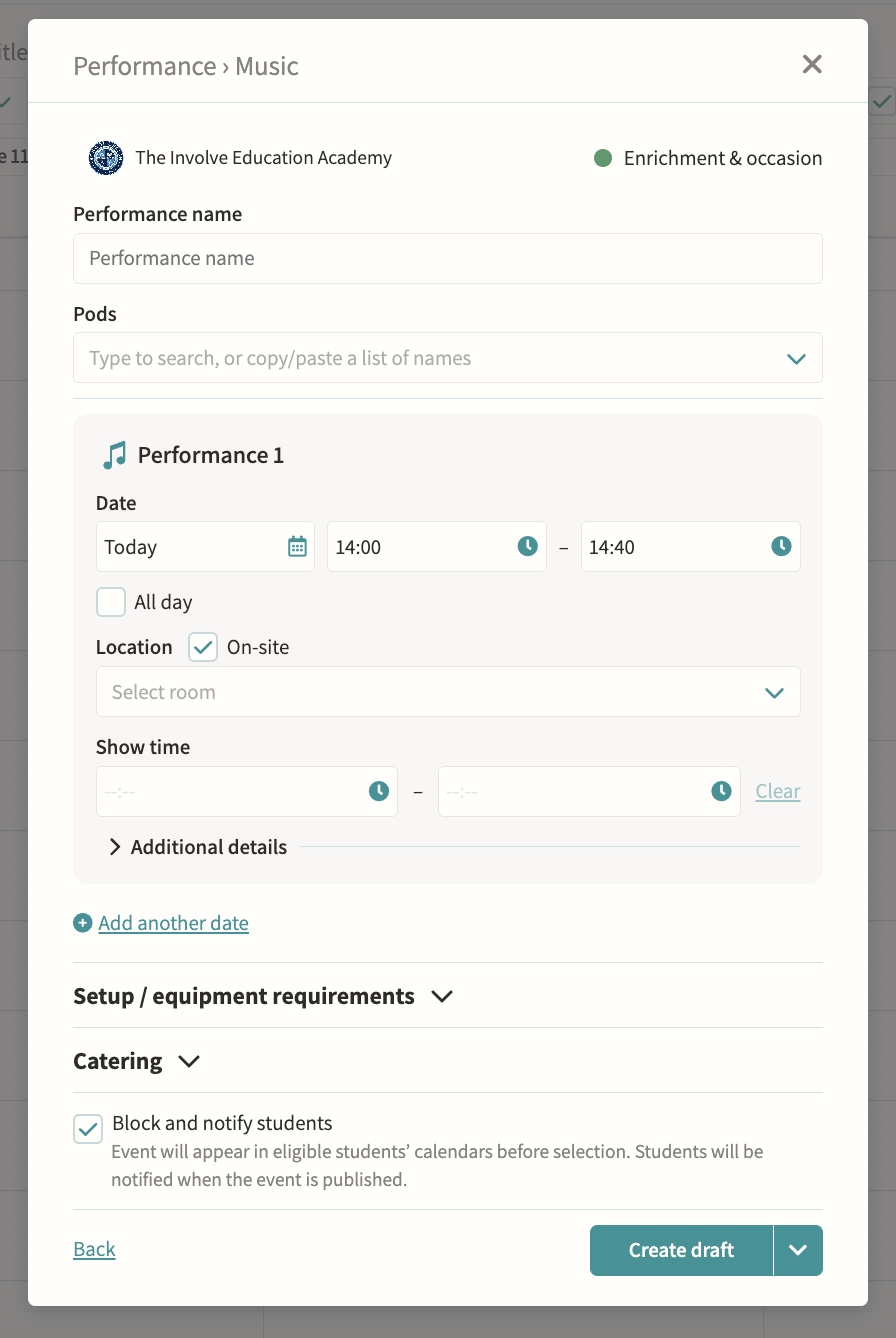 Support lessons & performances screenshot